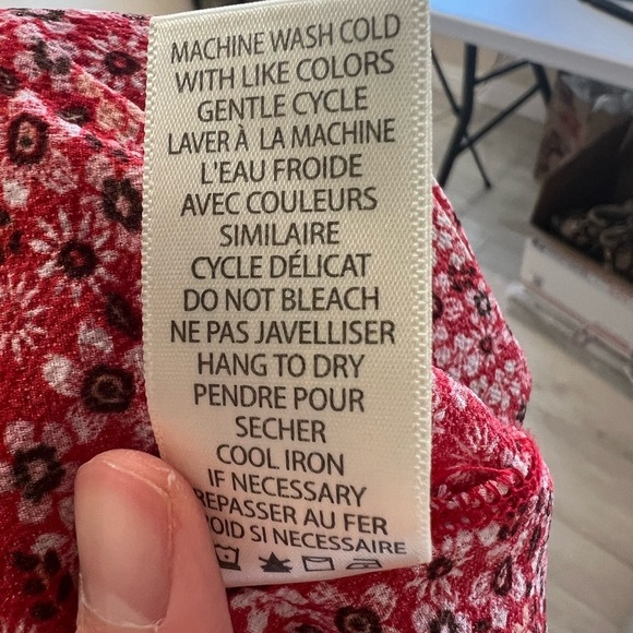 Max Studio Ruffle Crepe High‎ Low Wrap Floral Short Sleeve Midi summer Dress L - Picture 5 of 5